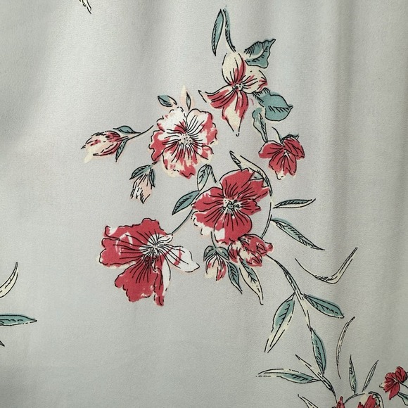 Torrid Harper Gray Floral Georgette V Neck Ruched Sleeve Blouse Size 3X‎ - Picture 5 of 10